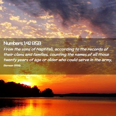 Picture 02 - Numbers 1:42 BSB - From the sons of Naphtali, according to the - Bible Verse Picture