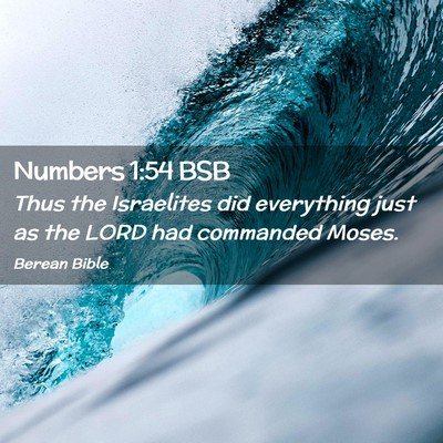 Picture 02 - Numbers 1:54 BSB - Thus the Israelites did everything just as the - Bible Verse Picture