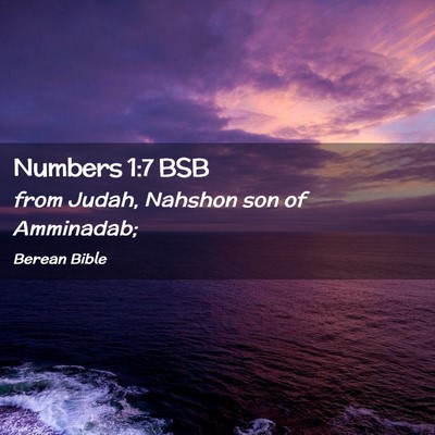 Picture 02 - Numbers 1:7 BSB - from Judah, Nahshon son of - Bible Verse Picture