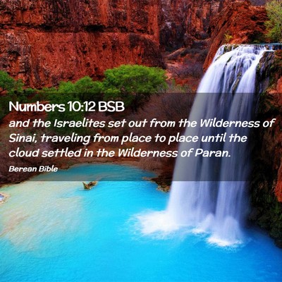Picture 02 - Numbers 10:12 BSB - and the Israelites set out from the Wilderness of - Bible Verse Picture