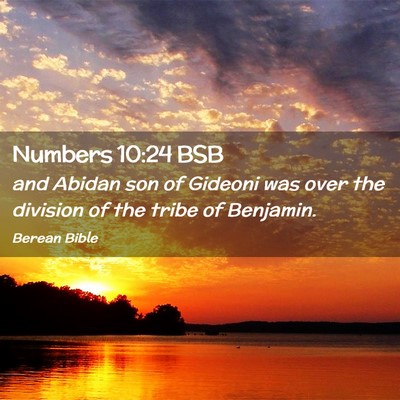 Picture 02 - Numbers 10:24 BSB - and Abidan son of Gideoni was over the division - Bible Verse Picture