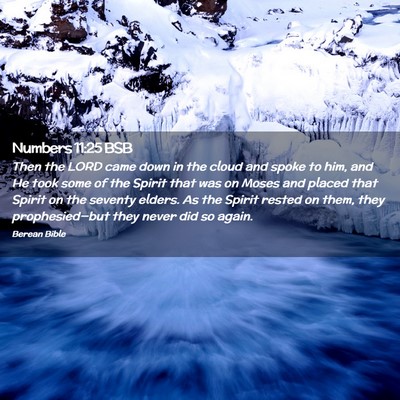 Picture 02 - Numbers 11:25 BSB - Then the LORD came down in the cloud and spoke to - Bible Verse Picture