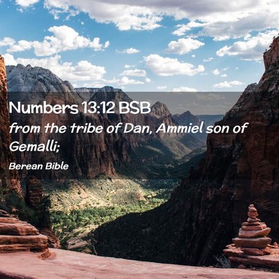 Picture 02 - Numbers 13:12 BSB - from the tribe of Dan, Ammiel son of - Bible Verse Picture