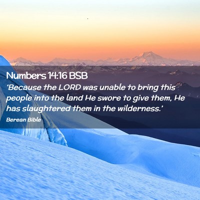 Picture 02 - Numbers 14:16 BSB - ‘Because the LORD was unable to bring this - Bible Verse Picture