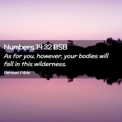 Picture 02 - Numbers 14:32 BSB - As for you, however, your bodies will fall in - Bible Verse Picture
