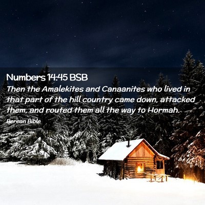 Picture 02 - Numbers 14:45 BSB - Then the Amalekites and Canaanites who lived in - Bible Verse Picture