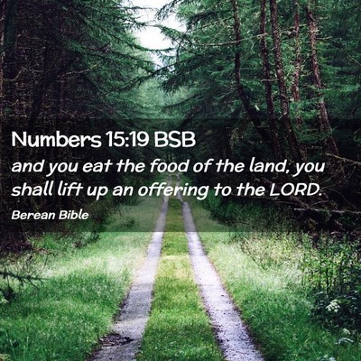 Picture 02 - Numbers 15:19 BSB - and you eat the food of the land, you shall lift - Bible Verse Picture