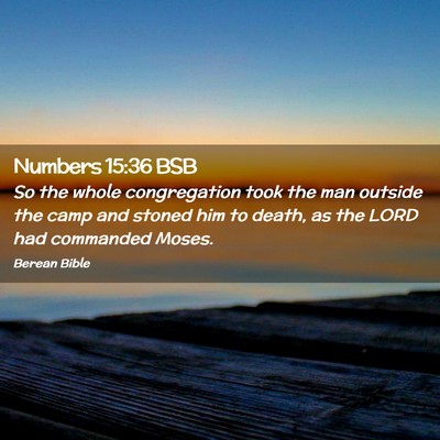 Picture 02 - Numbers 15:36 BSB - So the whole congregation took the man outside - Bible Verse Picture
