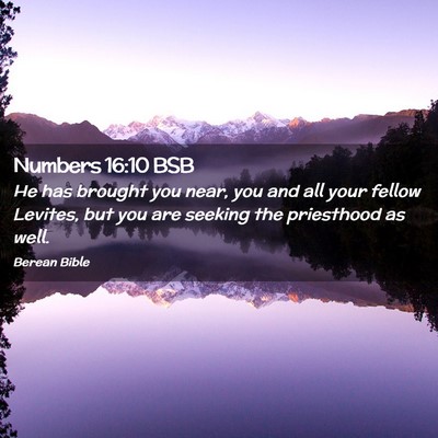 Picture 02 - Numbers 16:10 BSB - He has brought you near, you and all your fellow - Bible Verse Picture