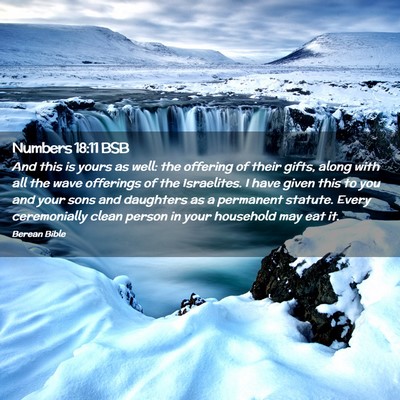 Picture 02 - Numbers 18:11 BSB - And this is yours as well: the offering of their - Bible Verse Picture