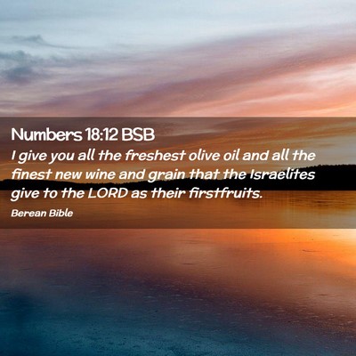 Picture 02 - Numbers 18:12 BSB - I give you all the freshest olive oil and all the - Bible Verse Picture