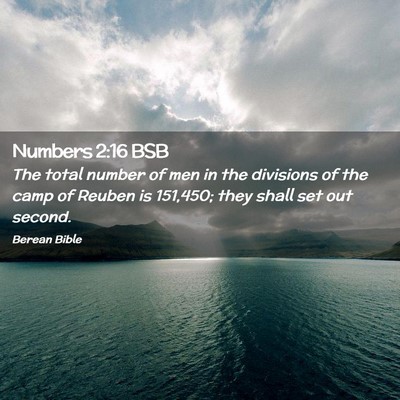 Picture 02 - Numbers 2:16 BSB - The total number of men in the divisions of the - Bible Verse Picture