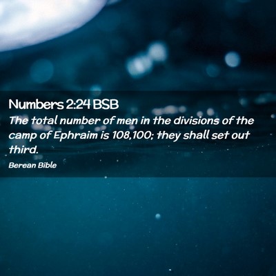 Picture 02 - Numbers 2:24 BSB - The total number of men in the divisions of the - Bible Verse Picture