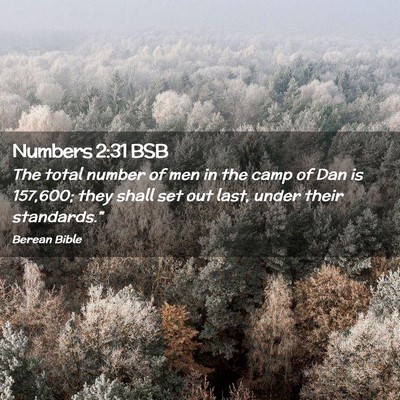Picture 02 - Numbers 2:31 BSB - The total number of men in the camp of Dan is - Bible Verse Picture