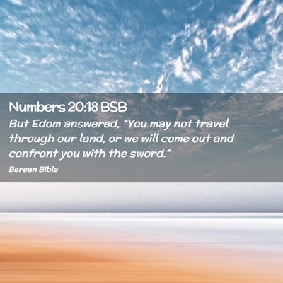 Picture 02 - Numbers 20:18 BSB - But Edom answered, “You may not travel through - Bible Verse Picture