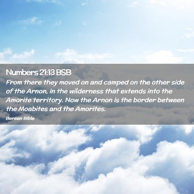Picture 02 - Numbers 21:13 BSB - From there they moved on and camped on the other - Bible Verse Picture