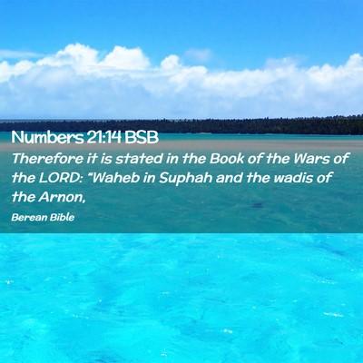 Picture 02 - Numbers 21:14 BSB - Therefore it is stated in the Book of the Wars of - Bible Verse Picture