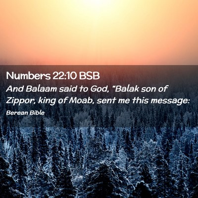 Picture 02 - Numbers 22:10 BSB - And Balaam said to God, “Balak son of Zippor, - Bible Verse Picture