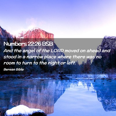 Picture 02 - Numbers 22:26 BSB - And the angel of the LORD moved on ahead and - Bible Verse Picture