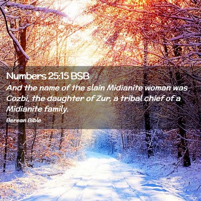 Picture 02 - Numbers 25:15 BSB - And the name of the slain Midianite woman was - Bible Verse Picture