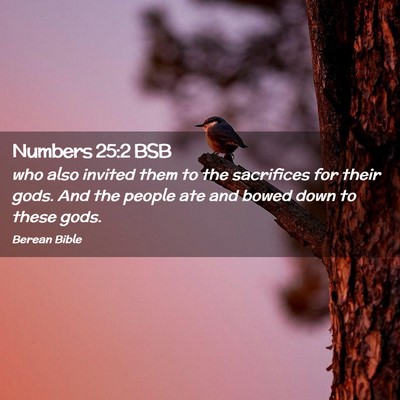 Picture 02 - Numbers 25:2 BSB - who also invited them to the sacrifices for their - Bible Verse Picture