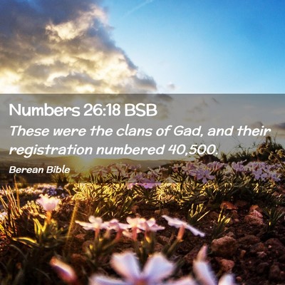 Picture 02 - Numbers 26:18 BSB - These were the clans of Gad, and their - Bible Verse Picture