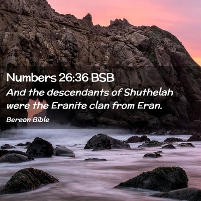 Picture 02 - Numbers 26:36 BSB - And the descendants of Shuthelah were the Eranite - Bible Verse Picture