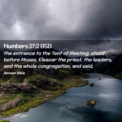 Picture 02 - Numbers 27:2 BSB - the entrance to the Tent of Meeting, stood before - Bible Verse Picture