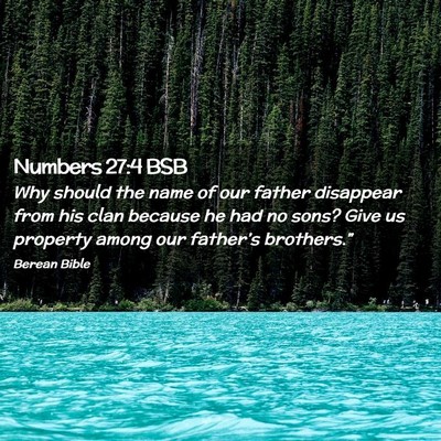 Picture 02 - Numbers 27:4 BSB - Why should the name of our father disappear from - Bible Verse Picture