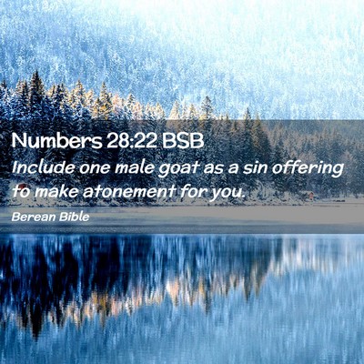 Picture 02 - Numbers 28:22 BSB - Include one male goat as a sin offering to make - Bible Verse Picture