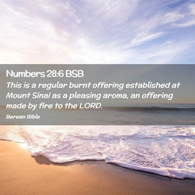 Picture 02 - Numbers 28:6 BSB - This is a regular burnt offering established at - Bible Verse Picture