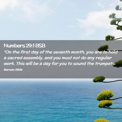 Picture 02 - Numbers 29:1 BSB - “On the first day of the seventh month, you are - Bible Verse Picture