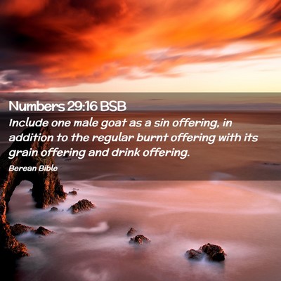 Picture 02 - Numbers 29:16 BSB - Include one male goat as a sin offering, in - Bible Verse Picture