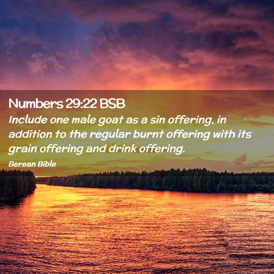 Picture 02 - Numbers 29:22 BSB - Include one male goat as a sin offering, in - Bible Verse Picture