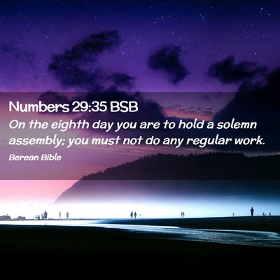 Picture 02 - Numbers 29:35 BSB - On the eighth day you are to hold a solemn - Bible Verse Picture