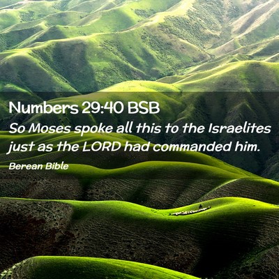 Picture 02 - Numbers 29:40 BSB - So Moses spoke all this to the Israelites just as - Bible Verse Picture