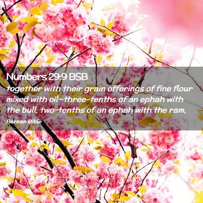 Picture 02 - Numbers 29:9 BSB - together with their grain offerings of fine flour - Bible Verse Picture