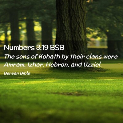 Picture 02 - Numbers 3:19 BSB - The sons of Kohath by their clans were Amram, - Bible Verse Picture