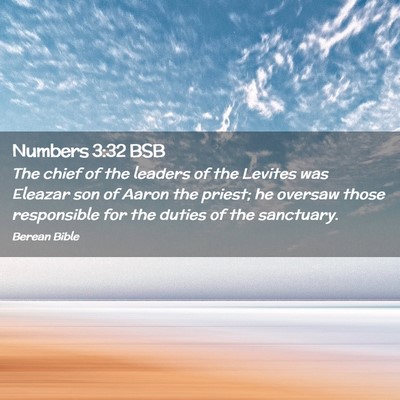 Picture 02 - Numbers 3:32 BSB - The chief of the leaders of the Levites was - Bible Verse Picture