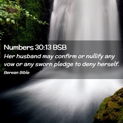 Picture 02 - Numbers 30:13 BSB - Her husband may confirm or nullify any vow or any - Bible Verse Picture
