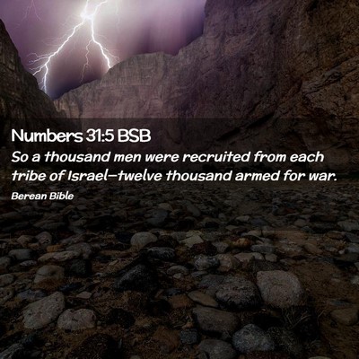 Picture 02 - Numbers 31:5 BSB - So a thousand men were recruited from each tribe - Bible Verse Picture