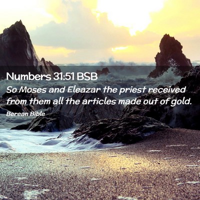 Picture 02 - Numbers 31:51 BSB - So Moses and Eleazar the priest received from - Bible Verse Picture