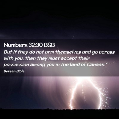 Picture 02 - Numbers 32:30 BSB - But if they do not arm themselves and go across - Bible Verse Picture