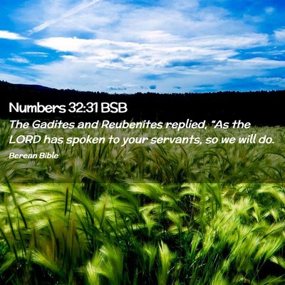 Picture 02 - Numbers 32:31 BSB - The Gadites and Reubenites replied, “As the - Bible Verse Picture