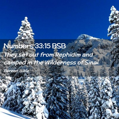 Picture 02 - Numbers 33:15 BSB - They set out from Rephidim and camped in the - Bible Verse Picture