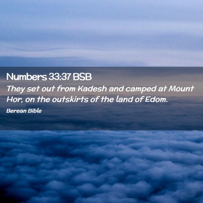 Picture 02 - Numbers 33:37 BSB - They set out from Kadesh and camped at Mount Hor, - Bible Verse Picture