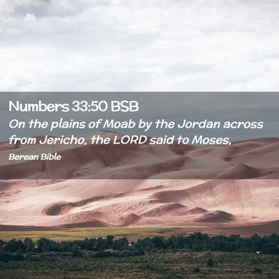 Picture 02 - Numbers 33:50 BSB - On the plains of Moab by the Jordan across from - Bible Verse Picture