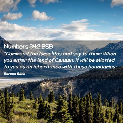 Picture 02 - Numbers 34:2 BSB - “Command the Israelites and say to them: When - Bible Verse Picture