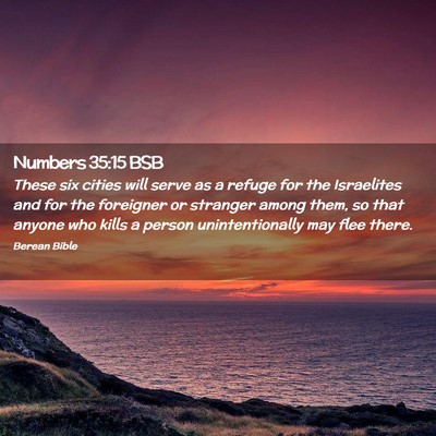 Picture 02 - Numbers 35:15 BSB - These six cities will serve as a refuge for the - Bible Verse Picture