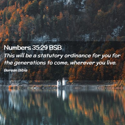 Picture 02 - Numbers 35:29 BSB - This will be a statutory ordinance for you for - Bible Verse Picture